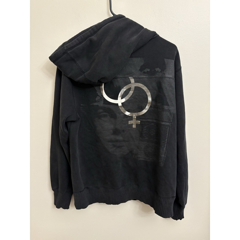 Paul Frank Julius the Monkey Double Venus Symbol Zip-Up Hoodie Black VTG Y2K